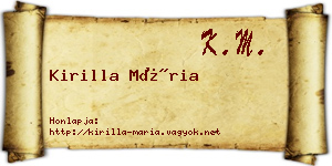 Kirilla Mária névjegykártya