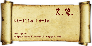Kirilla Mária névjegykártya
