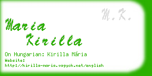 maria kirilla business card
